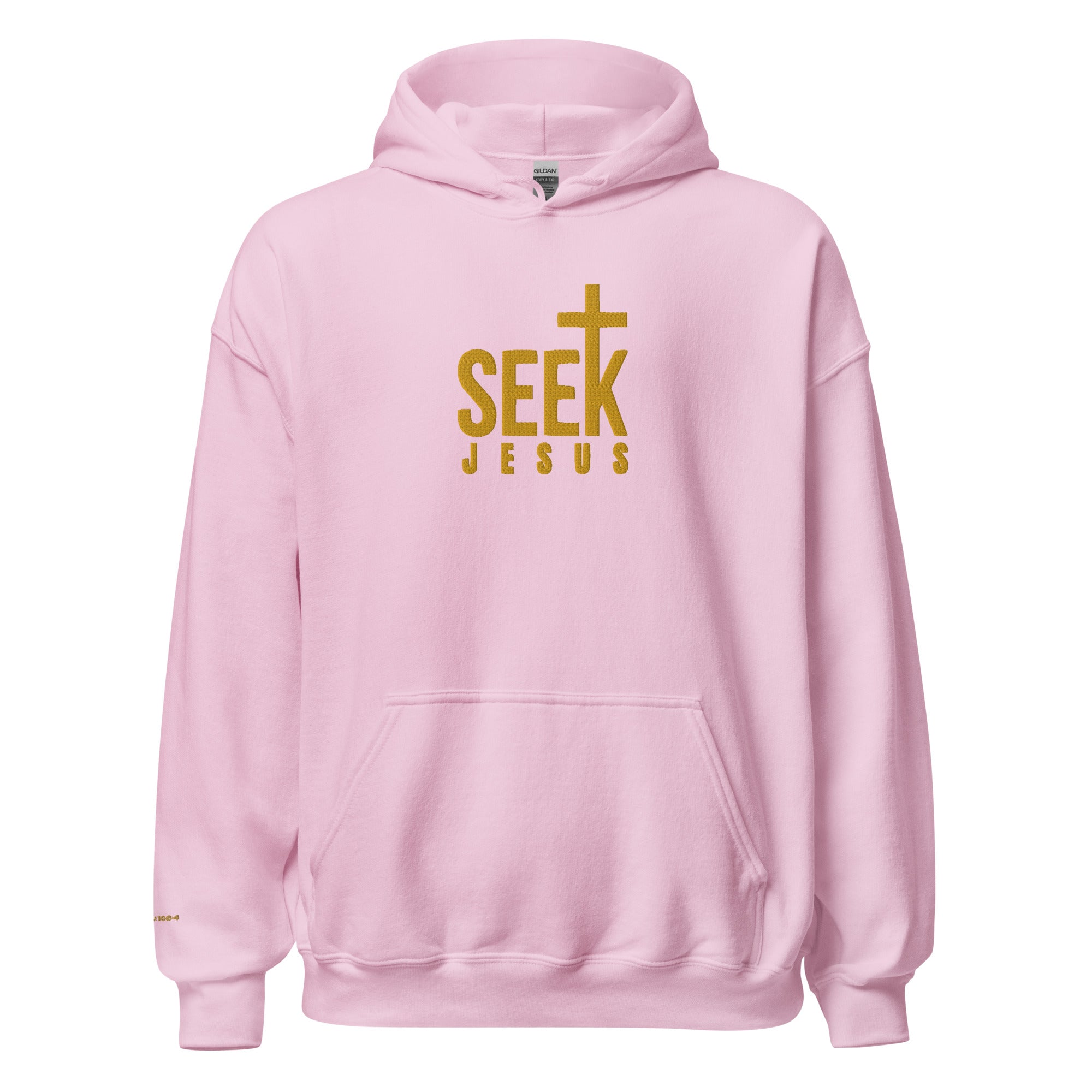 Seek JESUS Embroidered Comfy Unisex Hoodie / Multi-Colored w/ Gold